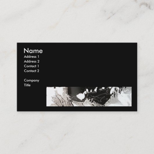 Carte De Visite Goutte argent noir (Devant)