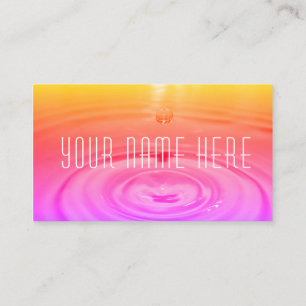 Carte De Visite goutte d'eau éclaboussant rose ondulation entrepri