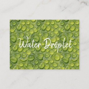 Carte De Visite Gouttelettes d'eau sur une feuille verte motif de