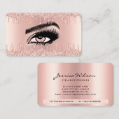 Carte De Visite gouttes de parties scintillant de luxe en or rose (Devant / Derrière)