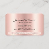 Carte De Visite gouttes de parties scintillant de luxe en or rose (Dos)