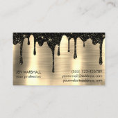 Carte De Visite gouttes de parties scintillant noire (Dos)