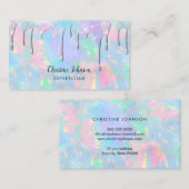 Carte De Visite gouttes de parties scintillant pastel (Devant / Derrière)