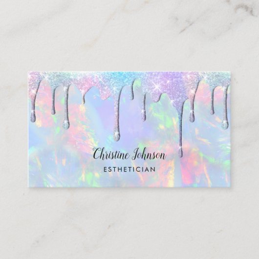 Carte De Visite gouttes de parties scintillant pastel (Devant)