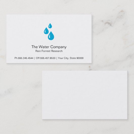 Carte De Visite Gouttes d'eau (Devant / Derrière)