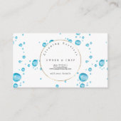 Carte De Visite gouttes d'eau bleue motif design service de nettoy (Devant)