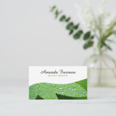 Carte De Visite Gouttes d'eau verte minimale Massage Thérapie (Debout devant)