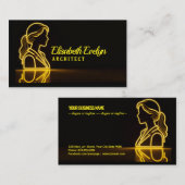 Carte De Visite Grâce aux reflets dorés : une silhouette réfléchie (Devant / Derrière)