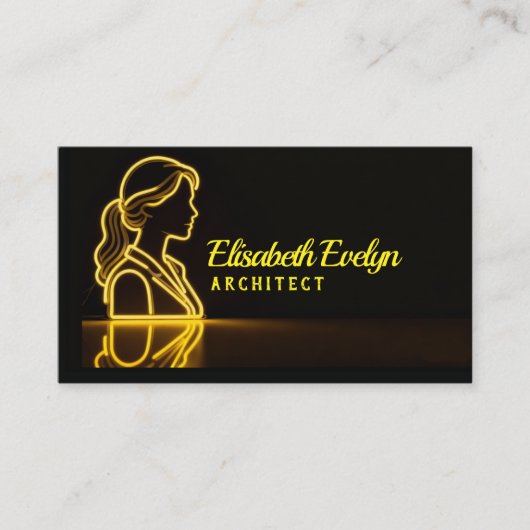 Carte De Visite Grâce aux reflets dorés : une silhouette réfléchie (Devant)