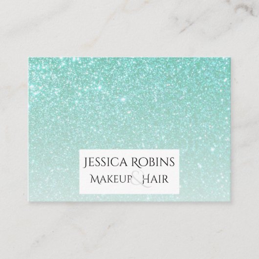 Carte De Visite Gradient bleu vert turquoise de parties (Devant)