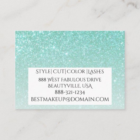 Carte De Visite Gradient bleu vert turquoise de parties (Dos)