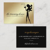 Carte De Visite Gradient bronzage d'or de silhouette de (Devant / Derrière)