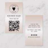 Carte De Visite Gradient de crème métallique Ajouter code QR Logo (Devant / Derrière)
