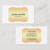 Carte De Visite Gradient d'or rustique chic sur blanc (Devant / Derrière)