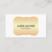 Carte De Visite Gradient d'or rustique chic sur blanc (Devant)