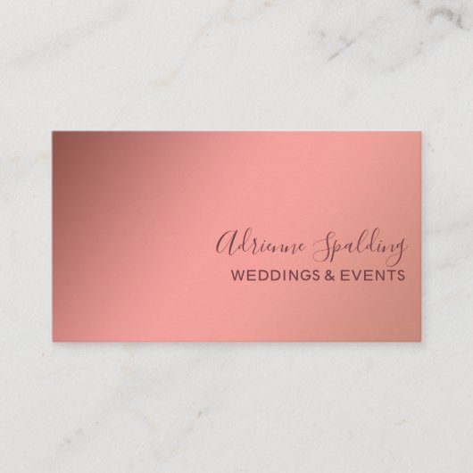 Carte De Visite Gradient doré minimal Rose moderne (Devant)