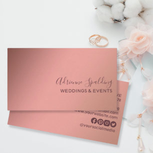 Carte De Visite Gradient doré minimal Rose moderne