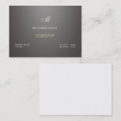 Carte De Visite Gradient et monogramme gris (Devant / Derrière)