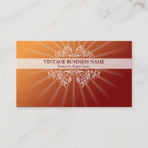 Carte De Visite Gradient floral vintage d'orange de remous et de