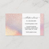 Carte De Visite Gradient holographique de Rose Gold Glitter Irides (Dos)