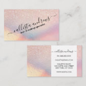 Carte De Visite Gradient holographique de Rose Gold Glitter Irides (Devant / Derrière)