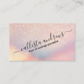 Carte De Visite Gradient holographique de Rose Gold Glitter Irides (Devant)