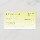 Carte De Visite Gradient jaune clair et feuille de palme avec Mono (Dos)