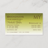 Carte De Visite Gradient jaune moderne et feuille de palme avec Mo (Dos)