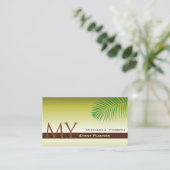Carte De Visite Gradient jaune moderne et feuille de palme avec Mo (Debout devant)