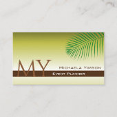 Carte De Visite Gradient jaune moderne et feuille de palme avec Mo (Devant)