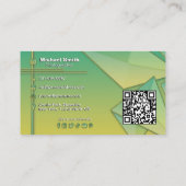 Carte De Visite Gradient moderne 3D géométrique Abstrait QR Code C (Dos)