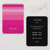 Carte De Visite Gradient moderne de rose de rayure (Devant / Derrière)