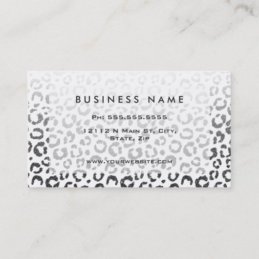 Carte De Visite Gradient noir d'empreinte de léopard de parties (Dos)