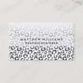 Carte De Visite Gradient noir d'empreinte de léopard de parties (Devant)