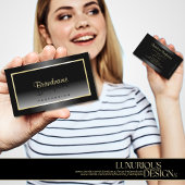 Carte De Visite Gradient noir et blanc avec Champagne Frame Chic