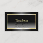 Carte De Visite Gradient noir et blanc avec Champagne Frame Chic (Devant)