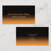 Carte De Visite Gradient noir et orange moderne simple simple (Devant / Derrière)
