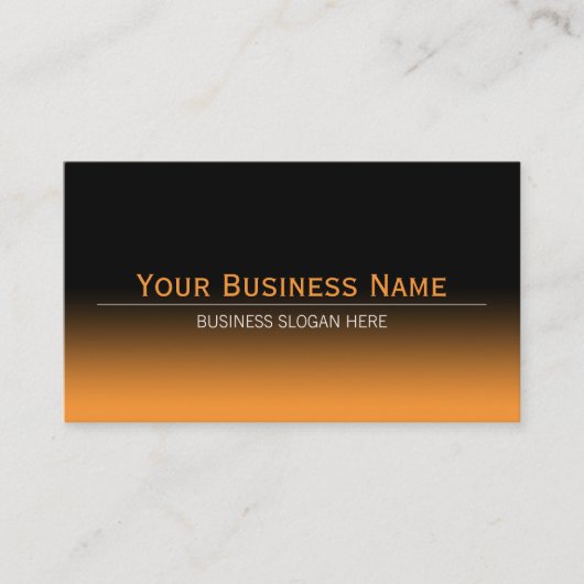 Carte De Visite Gradient noir et orange moderne simple simple (Devant)