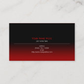 Carte De Visite Gradient noir et rouge moderne simple simple (Dos)