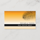 Carte De Visite Gradient orange chic avec une jolie feuille de pal (Devant)