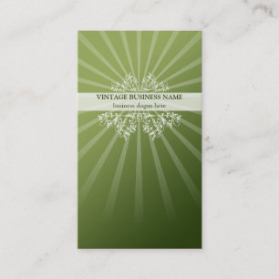 Carte De Visite Gradient vert floral vintage de remous et de