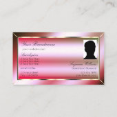 Carte De Visite Gradient vert rose chatoyant avec logo et photo (Dos)