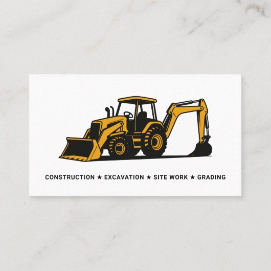 Carte De Visite Grading Contractor Professional (Dos)