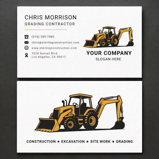 Carte De Visite Grading Contractor Professional