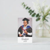 Carte De Visite Graduation party Unable to Attend card (Debout devant)