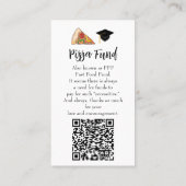 Carte De Visite Graduation "Pizza Fund" Enclosure card (Dos)