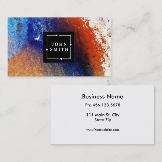 Carte De Visite Graffiti bleu moderne Cool Art Abstrait (Devant / Derrière)