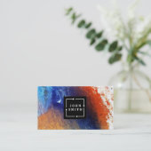 Carte De Visite Graffiti bleu moderne Cool Art Abstrait (Debout devant)