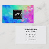 Carte De Visite Graffiti bleu moderne Cool Art Abstrait (Devant / Derrière)