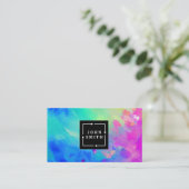 Carte De Visite Graffiti bleu moderne Cool Art Abstrait (Debout devant)